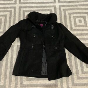 Velvet Classic Black Kids Pea Coat